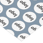 Logo Pattern Business Branding Dusty Blue Korte Tafelloper (Hoek)