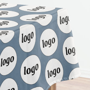 Logo Pattern Business Branding Dusty Blue Tafelkleed