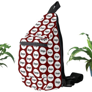 Logo Pattern Business Promotionele Bourgogne Rood Sling Bag