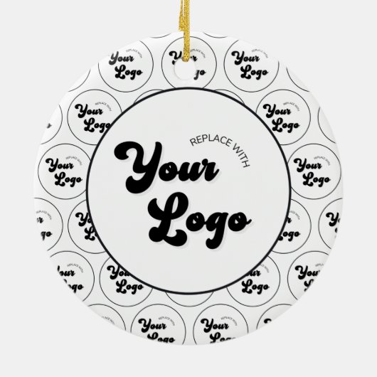 Logo Pattern Custom Business Bedrijf Keramisch Ornament (Achterkant)