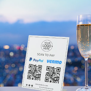 Logo PayPal Venmo Contactloze mobiele betaling toe Reclamebord Met Voetstuk