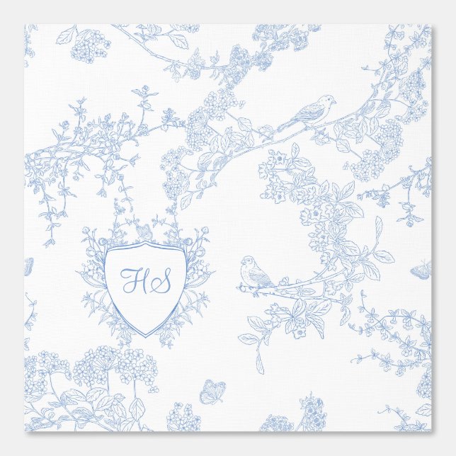 Logo personaliseren Aangepaste Monogram Chinoiseri Behang (Voorkant)