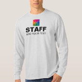 Logo Personeel Mannen ash Grey Long Hoeve T-shirt (Voorkant)