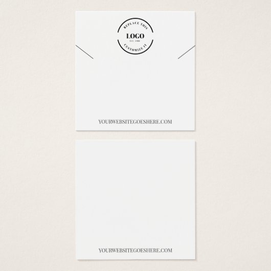 Logo personnalisable site web Porte-collier bijoux (Devant & derrière)