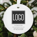 Logo personnalisé<br><div class="desc">ornement de Noël avec votre logo personnel,  et les détails de l'entreprise.</div>