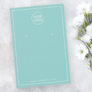Logo personnalisé blanc bordure aqua carte d'affic