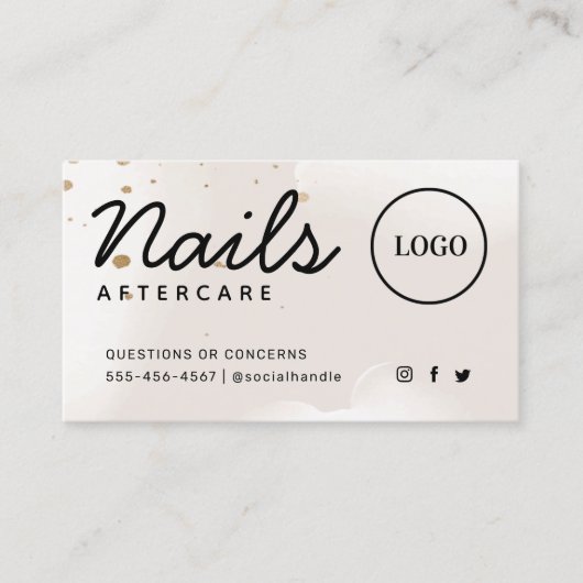 Logo Personnalisé - Carte d'après-garde des ongles (Devant)