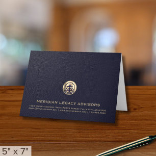 Logo personnalisé Carte de remerciements bleu or