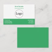 Logo personnalisé Carte de visite moderne et vert (Devant / Derrière)