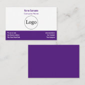 Logo personnalisé Carte de visite moderne & violet (Devant / Derrière)
