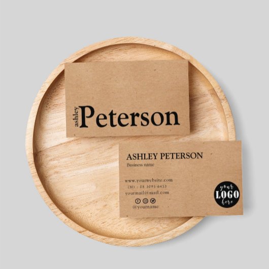 logo personnalisé Carte de visite papier kraft