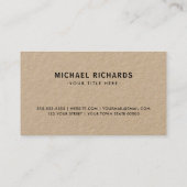 Logo personnalisé cartes de visite papier Kraft (Dos)