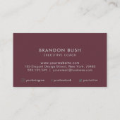 Logo personnalisé cartes de visite rouges bordeaux (Dos)