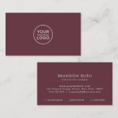 Logo personnalisé cartes de visite rouges bordeaux (Devant / Derrière)