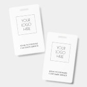 Logo personnalisé Code d'entreprise Badge employé (Avant & arrière)