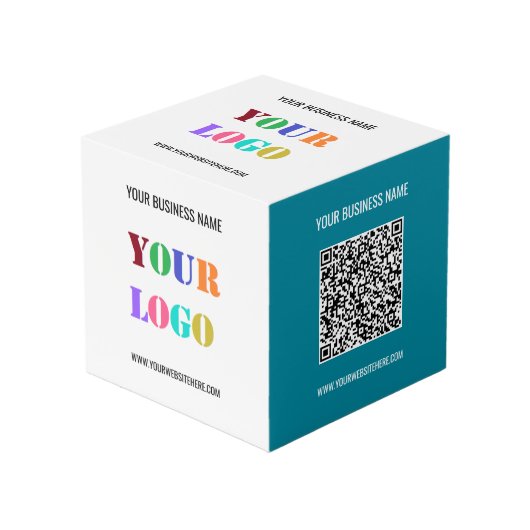 Logo personnalisé Code QR Code Modèle de cube prom (Angle devant)