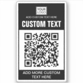 Logo personnalisé, code QR et Sticker de texte (Devant)