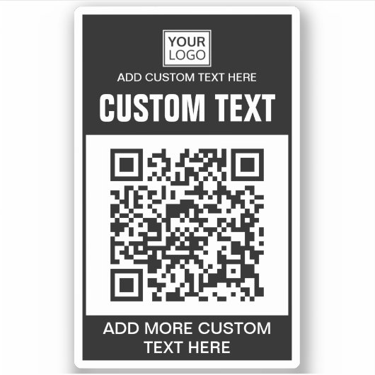 Logo personnalisé, code QR et Sticker de texte (Devant)