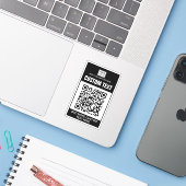 Logo personnalisé, code QR et Sticker de texte (Ordinateur portable avec iPhone)