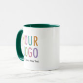 Logo personnalisé de la Mug verte à deux tons Nom  (Devant gauche)