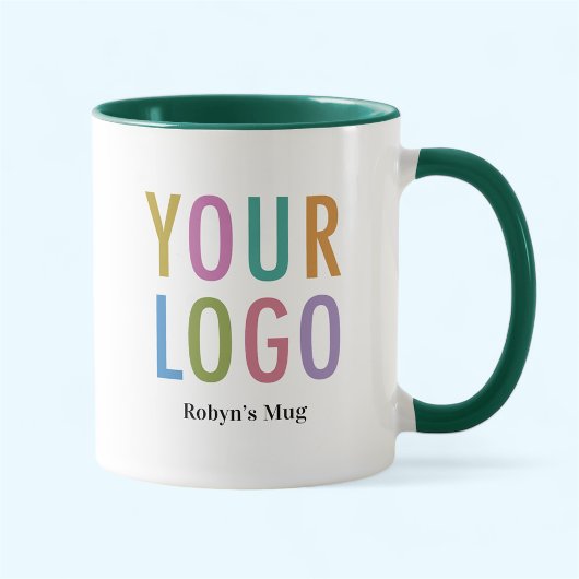 Logo personnalisé de la Mug verte à deux tons Nom 