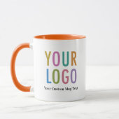 Logo personnalisé de Mug café orange et blanc (Gauche)