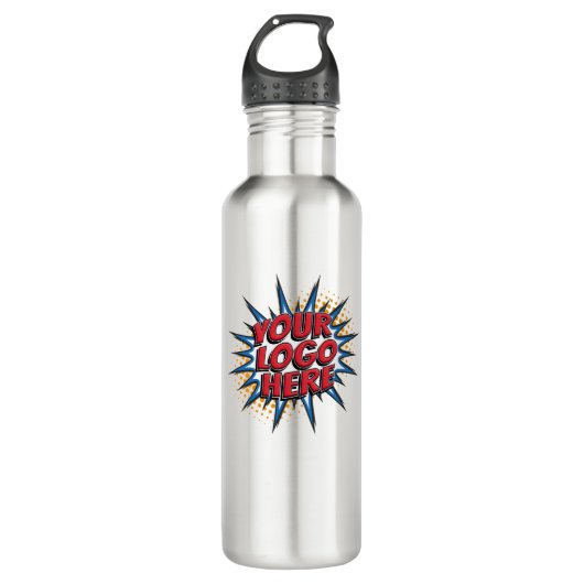 Logo personnalisé et code QR télécharger bouteille (Devant)