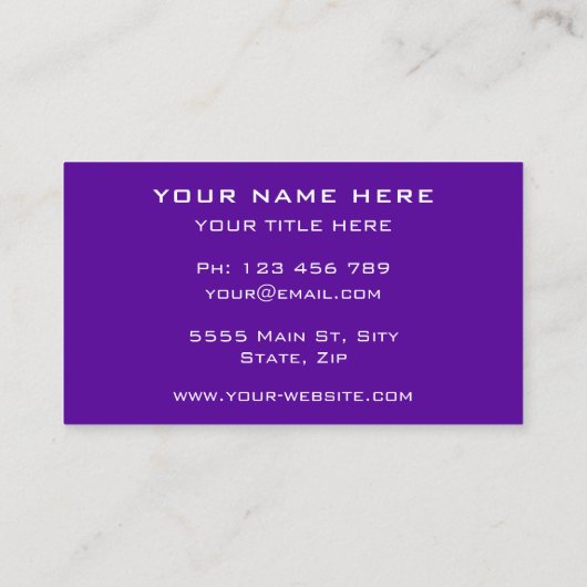 Logo personnalisé et couleurs Carte de visite prof (Dos)