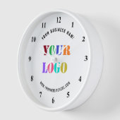 Logo personnalisé et horloge murale de texte - Cho (Angle)