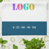 Logo personnalisé et serviette de cuisine texte -  (Plié)