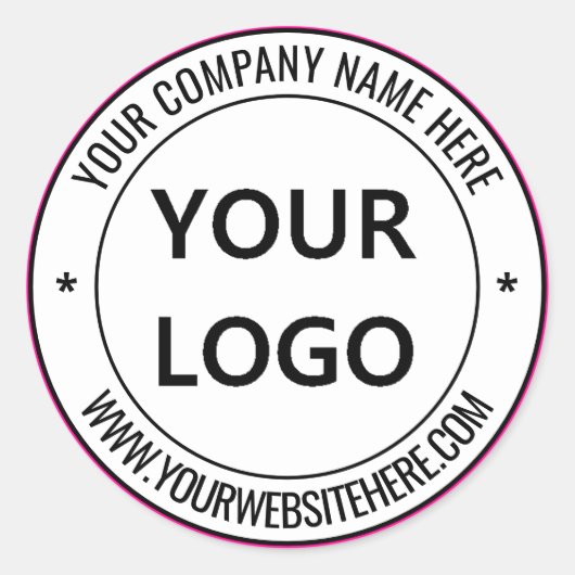 Logo personnalisé et Sticker rond texte Choisir le (Devant)