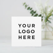 Logo personnalisé et texte carte d'invitation carr (Debout devant)