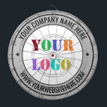 Logo personnalisé et texte de votre Cible de flech<br><div class="desc">Couleurs et polices personnalisées - Concevez vos propres tableaux de bord avec simple personnalisation de votre entreprise Logo et nom Site Web ou texte personnalisé Design professionnel Promotionnel Cible de flechettes / Cadeau - Ajouter votre logo - Image ou photo - QR Code / Nom - Entreprise / Site Web...</div>