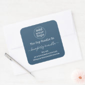 Logo personnalisé étiquette bougie sur bleu (Enveloppe)