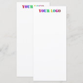 Logo personnalisé exemple de menu marqué à la marq (Devant / Derrière)