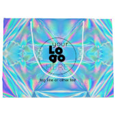 Logo Personnalisé Iridescente Grand Papier Sac d'a (Dos)