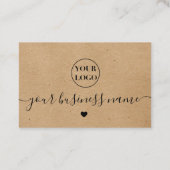 Logo personnalisé Kraft papier merci carte de visi (Dos)