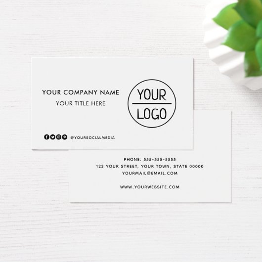 Logo personnalisé médias sociaux cartes de visite (Bureau)