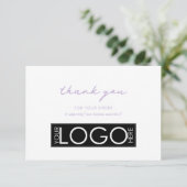 Logo personnalisé Merci d'entreprise violet (Debout devant)