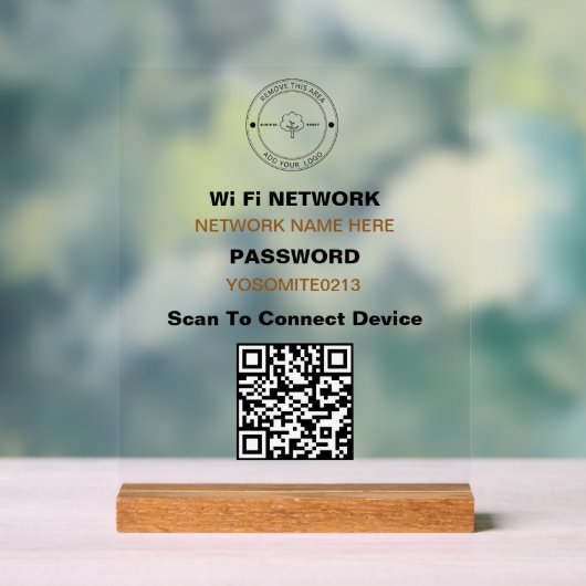 Logo personnalisé minimum QR Code Détails Wifi (Neutre)