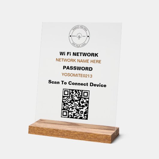 Logo personnalisé minimum QR Code Détails Wifi (Angle)