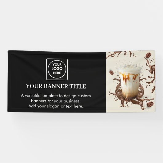 Logo personnalisé noir | Bannière d'événement mode (Horizontal)