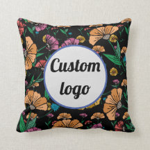 Logo personnalisé oreiller à lancer floral
