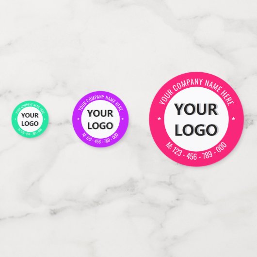 Logo personnalisé ou photo et texte Confetti vos c (Derrière)