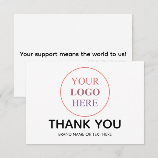 Logo personnalisé - Pas de Merci de commande minim (Devant / Derrière)