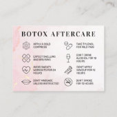 Logo personnalisé Pink Gold Botox carte de soins p (Dos)
