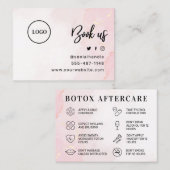 Logo personnalisé Pink Gold Botox carte de soins p (Devant / Derrière)