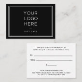 Logo personnalisé professionnel | Certificat cadea (Devant / Derrière)