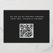 Logo personnalisé QR Code Merci Carte de réduction (Verso)