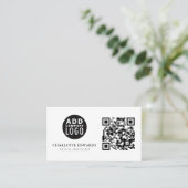 Logo personnalisé QR Code minimaliste Carte de vis (Debout devant)